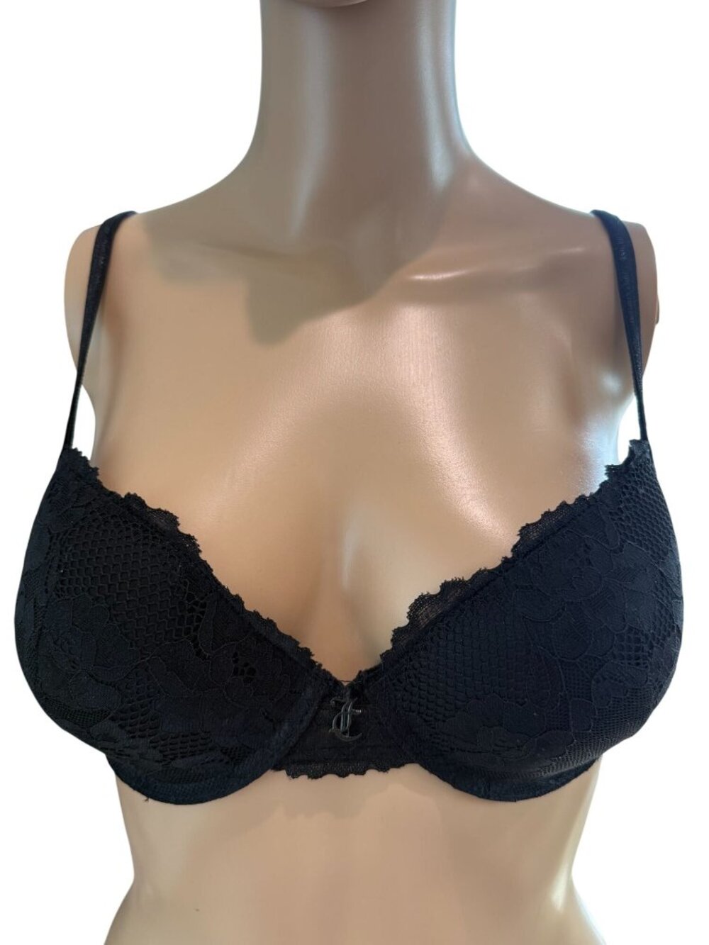 NWOT- Juicy Couture Intimates Black Lace T-Shirt Bra - 34C